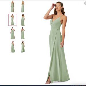 Azazie Davis Dusty Sage Bridesmaid Dress A4